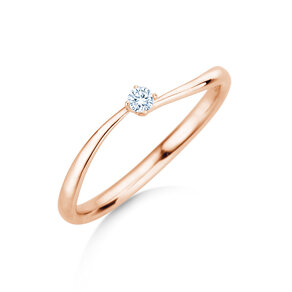 Verlobungsring Devour in 9K Roségold mit Diamant 0,05ct G/SI