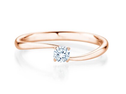 Verlobungsring Devour in 9K Roségold mit Labordiamant 0,15ct E/VS
