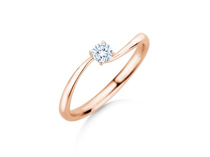 Verlobungsring Devour in 9K Roségold mit Labordiamant 0,15ct E/VS