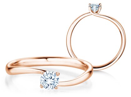 Verlobungsring Devour in 9K Roségold mit Diamant 0,25ct H/SI