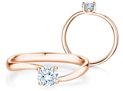 Verlobungsring Devour in 14K Roségold mit Diamant 0,50ct H/SI