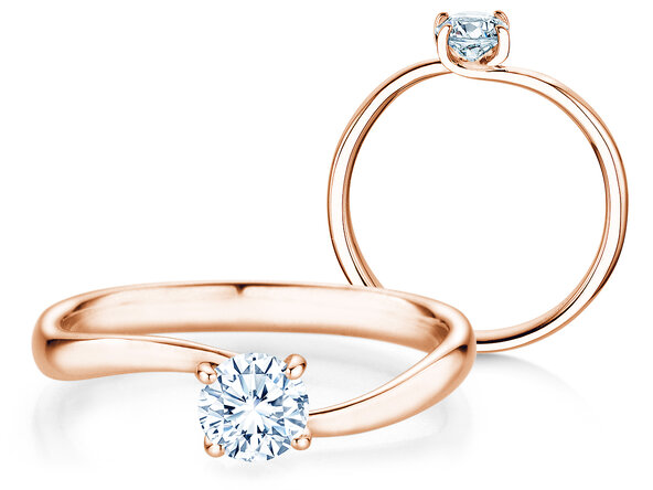 Verlobungsring Devour in 14K Roségold mit Diamant 0,50ct H/SI
