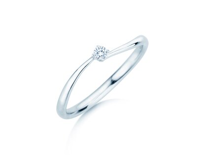 Verlobungsring Devour in 14K Weißgold mit Diamant 0,05ct H/SI