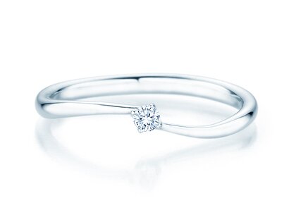 Verlobungsring Devour in 14K Weißgold mit Diamant 0,05ct H/SI