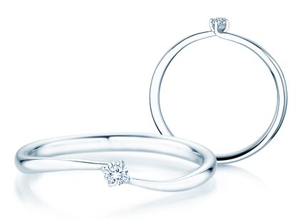 Verlobungsring Devour in 14K Weißgold mit Diamant 0,05ct H/SI