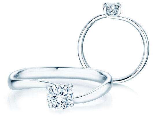 Verlobungsring Devour in 14K Weißgold mit Diamant 0,50ct D/IF