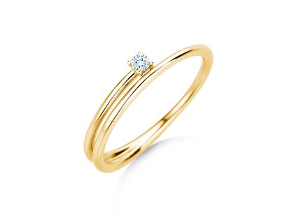 Verlobungsring Eclipse in 14K Gelbgold mit Diamant 0,05ct H/SI