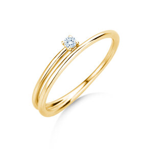 Verlobungsring Eclipse in 14K Gelbgold mit Diamant 0,05ct H/SI
