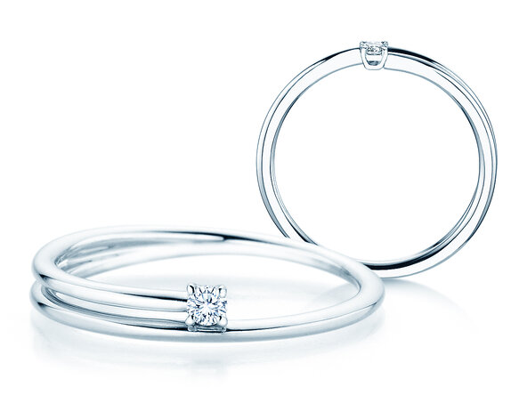 Verlobungsring Eclipse in Silber 925/- mit Diamant 0,05ct H/SI