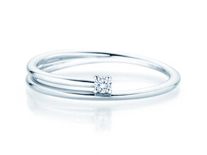 Verlobungsring Eclipse in Silber 925/- mit Diamant 0,05ct H/SI