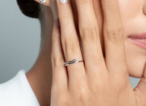 Verlobungsring Eclipse in 14K Gelbgold mit Diamant 0,05ct H/SI
