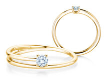 Verlobungsring Eclipse in 9K Gelbgold mit Diamant 0,15ct G/SI