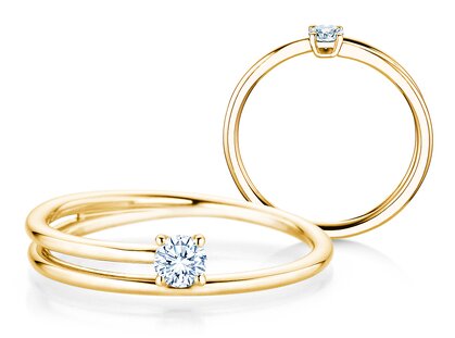 Verlobungsring Eclipse in 9K Gelbgold mit Diamant 0,15ct G/SI