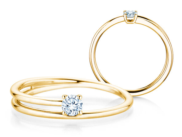 Verlobungsring Eclipse in 14K Gelbgold mit Diamant 0,15ct H/SI