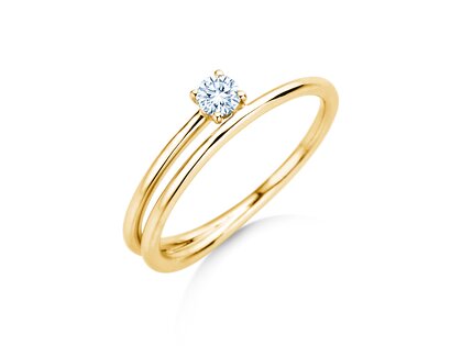 Verlobungsring Eclipse in 14K Gelbgold mit Diamant 0,15ct H/SI