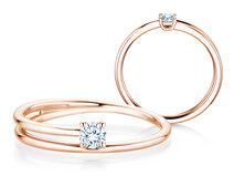 Verlobungsring Eclipse in 9K Roségold mit Diamant 0,15ct G/SI