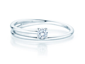Verlobungsring Eclipse in Silber 925/- mit Diamant 0,15ct G/SI