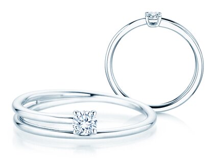 Verlobungsring Eclipse in Silber 925/- mit Diamant 0,15ct G/SI