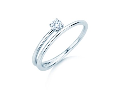 Verlobungsring Eclipse in Silber 925/- mit Diamant 0,15ct G/SI