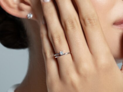 Verlobungsring Eclipse in Silber 925/- mit Diamant 0,15ct G/SI