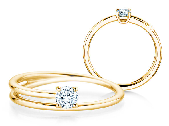 Verlobungsring Eclipse in 9K Gelbgold mit Diamant 0,25ct H/SI