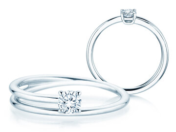Verlobungsring Eclipse in 9K Weißgold mit Diamant 0,25ct H/SI