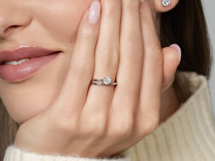 Verlobungsring Eclipse in 14K Weißgold mit Diamant 0,50ct H/SI
