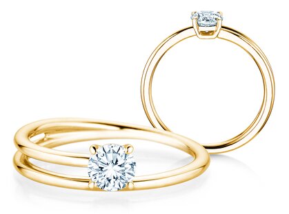 Verlobungsring Eclipse in 14K Gelbgold mit Diamant 0,50ct H/SI