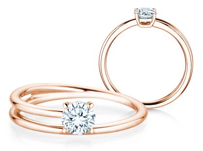Verlobungsring Eclipse in 14K Roségold mit Diamant 0,50ct H/SI