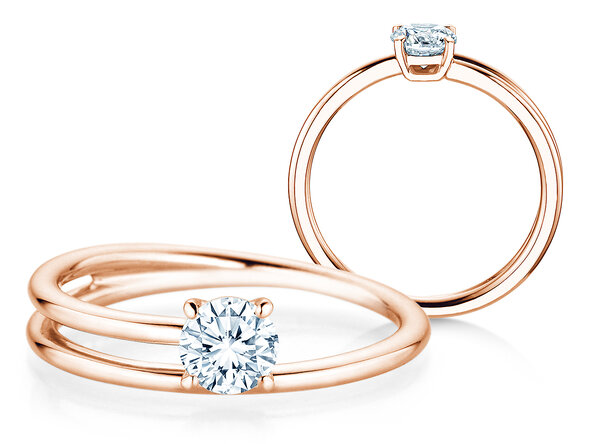 Verlobungsring Eclipse in 14K Roségold mit Diamant 0,50ct H/SI