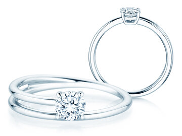 Verlobungsring Eclipse in 9K Weißgold mit Diamant 0,50ct H/SI