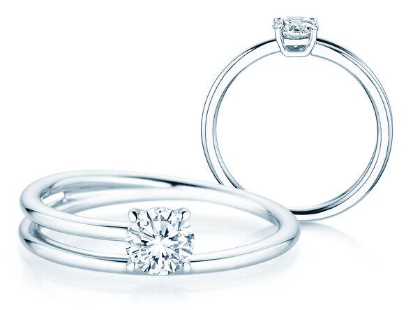 Verlobungsring Eclipse in 14K Weißgold mit Diamant 0,50ct H/SI