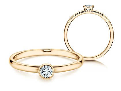 Verlobungsring Eternal in 14K Gelbgold mit Diamant 0,15ct H/SI