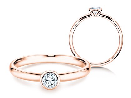 Verlobungsring Eternal in 9K Roségold mit Diamant 0,05ct G/SI