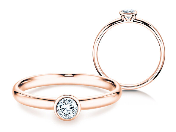 Verlobungsring Eternal in 9K Roségold mit Diamant 0,05ct G/SI
