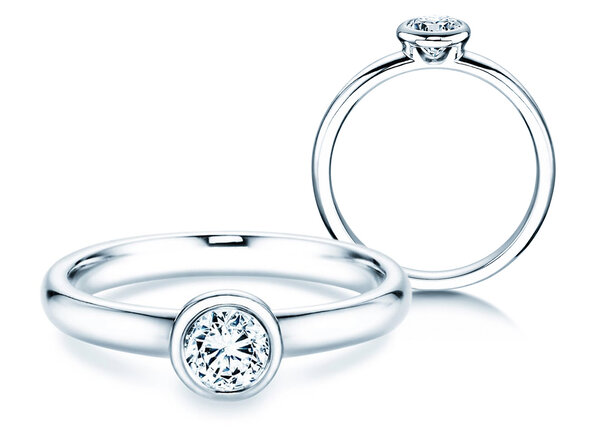 Verlobungsring Eternal in 9K Weißgold mit Diamant 0,40ct D/IF