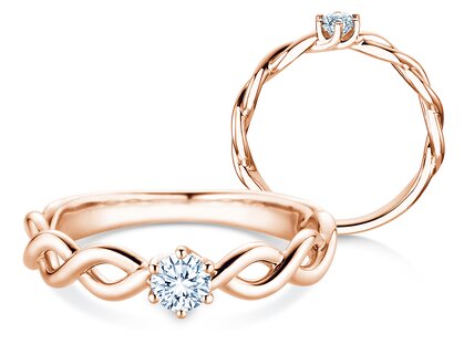 Verlobungsring Evoke in 14K Roségold mit Diamant 0,25ct H/SI