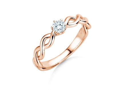 Verlobungsring Evoke in 14K Roségold mit Diamant 0,25ct H/SI