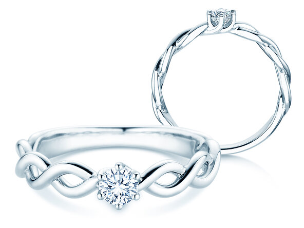 Verlobungsring Evoke in 9K Weißgold mit Diamant 0,25ct H/SI