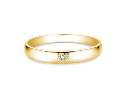 Verlobungsring Heart Petite in 14K Gelbgold mit Diamanten 0,02ct G/SI