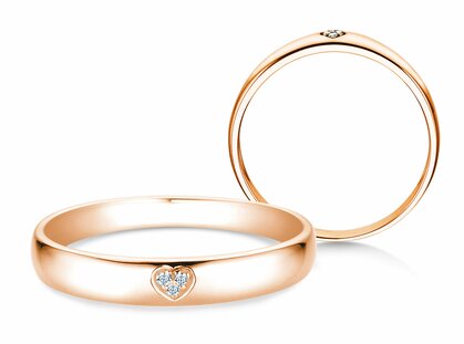 Verlobungsring Heart Petite in 14K Roségold mit Diamanten 0,02ct G/SI