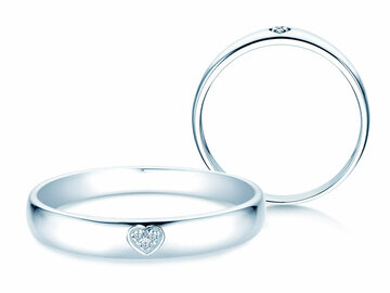 Verlobungsring Heart Petite in Silber 925/- mit Diamanten 0,02ct G/SI