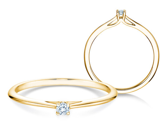 Verlobungsring Heaven 4 in 14K Gelbgold mit Diamant 0,07ct H/SI