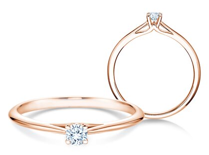Verlobungsring Heaven 4 in 14K Roségold mit Diamant 0,10ct G/SI