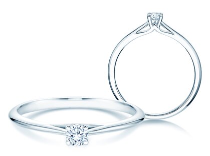 Verlobungsring Heaven 4 in 14K Weißgold mit Diamant 0,10ct G/SI