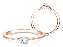 Verlobungsring Heaven 4 in 9K Roségold mit Diamant 0,15ct G/SI