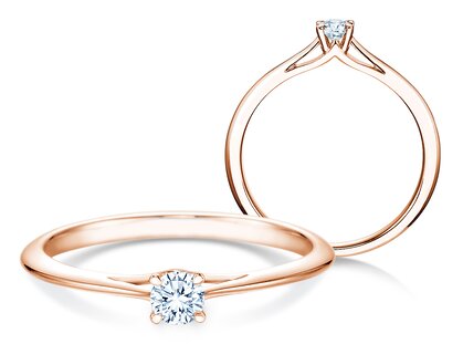 Verlobungsring Heaven 4 in 9K Roségold mit Diamant 0,15ct G/SI