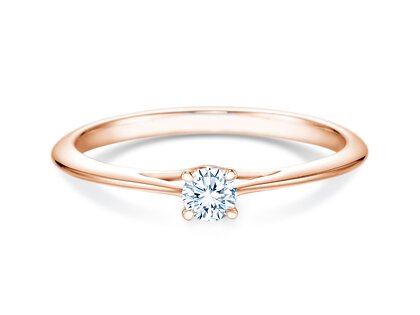 Verlobungsring Heaven 4 in 9K Roségold mit Labordiamant 0,15ct E/VS
