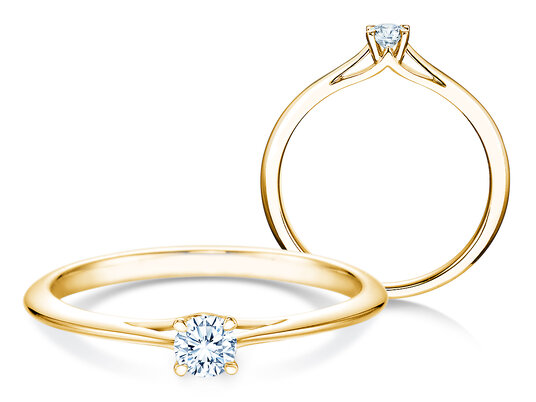 Verlobungsring Heaven 4 in 9K Gelbgold mit Diamant 0,20ct H/SI