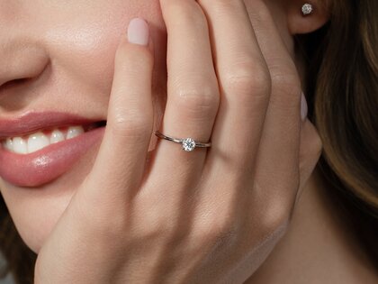 Verlobungsring Heaven 4 in 18K Roségold mit Diamant 0,30ct G/SI